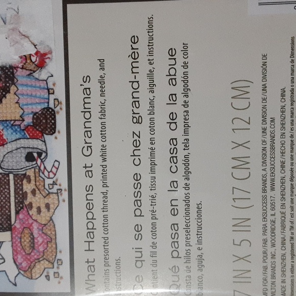 What Happens at Grandma's stamped cross stitch - Picture 2 of 3